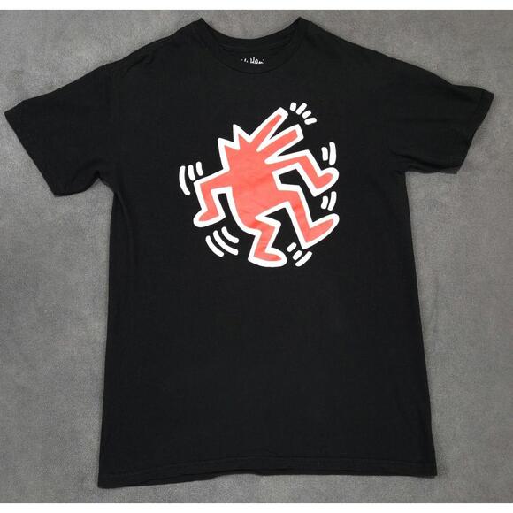 Licensed KEITH HARING Foundation T-shirt M Dancing Barking DOG Pop Art Graffiti - Picture 1 of 4